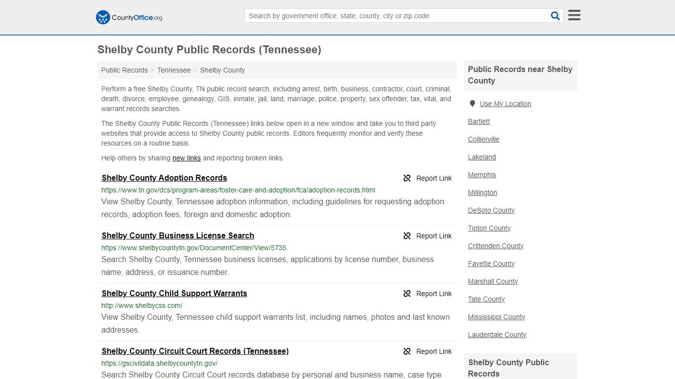 Public Records - Shelby County, TN (Business, Criminal, GIS, Property ...